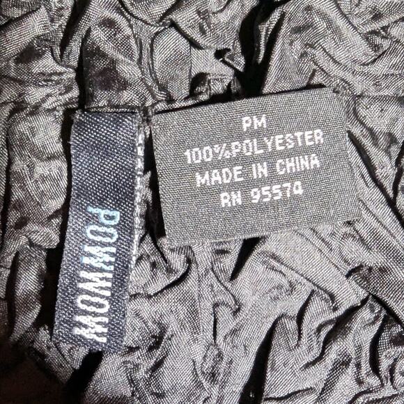 Vtg Y2K Powwow Pink Black Reversible Popcorn Scrunch Button Up Shirt P M NWT - Picture 3 of 4